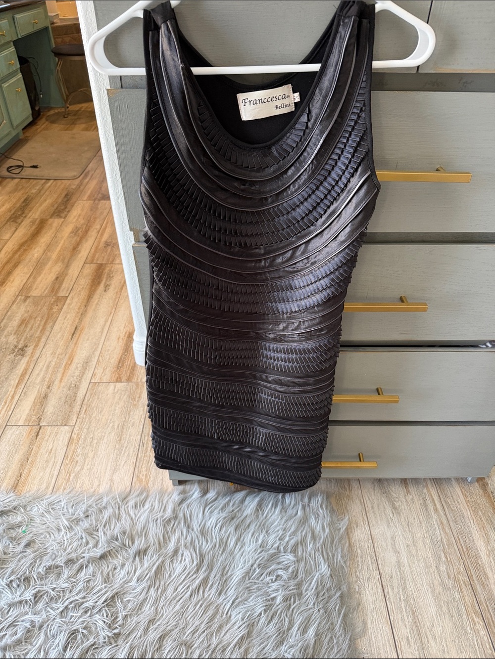 Francesca's Collections Black Textured Bandage Mini Dress